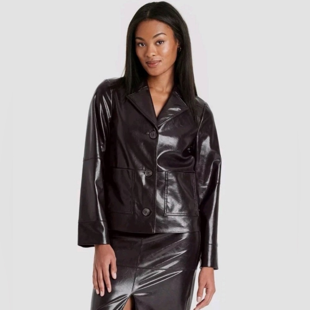 Size XXL A New Day Women's Dark Brown Leather Jacket
